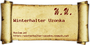 Winterhalter Uzonka névjegykártya